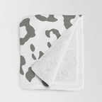 Safari Leopard Print - Grey & White Throw Blanket Gallery Image 3