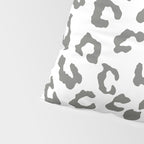 Safari Leopard Print - Grey & White Pillow Sham Gallery Image 4