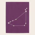 Capricorn Zodiac Star Constellation Line Art Mauve Purple Poster Gallery Image 4