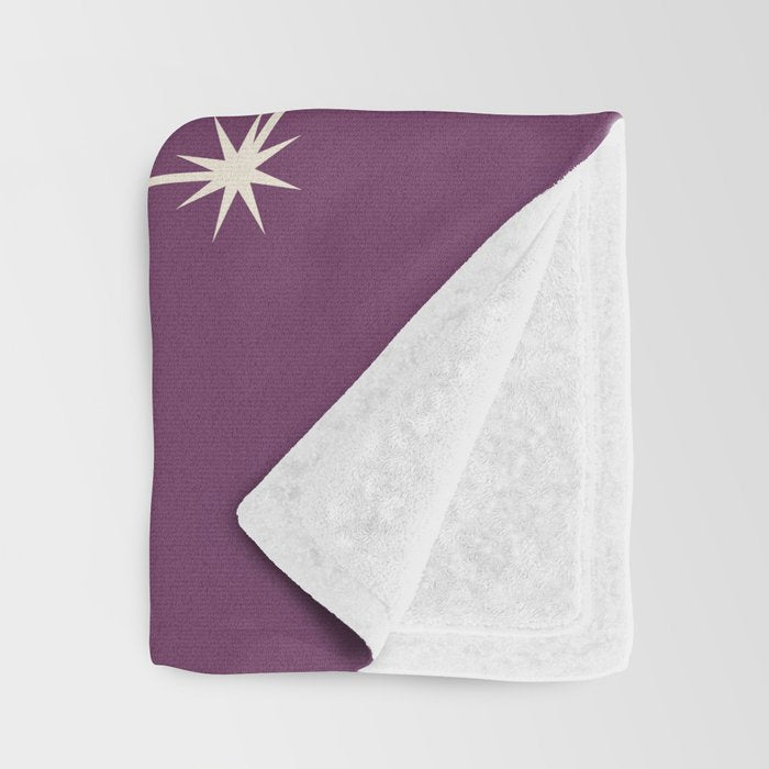 Capricorn Zodiac Star Constellation Line Art Mauve Purple Throw Blanket Gallery Image 3