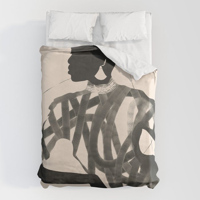 Lady Portrait  Duvet Cover Gallery Image 1