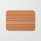 Retro Textured Stripes in Mid Century Modern Mustard, Beige, Olive, and Orange Bath Mat Gallery Image 1