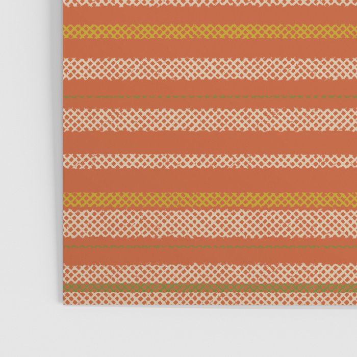 Retro Textured Stripes in Mid Century Modern Mustard, Beige, Olive, and Orange Poster Gallery Image 3