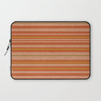 Retro Textured Stripes in Mid Century Modern Mustard, Beige, Olive, and Orange Laptop Sleeve Gallery Image 1