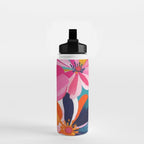 Colorful Flowers Multicolor Floral Water Bottle Gallery Image 2