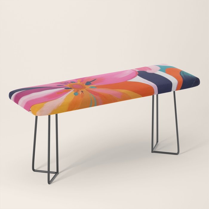 Colorful Flowers Multicolor Floral Bench Gallery Image 1