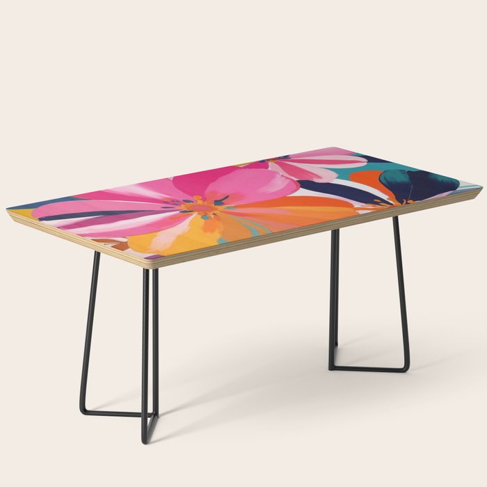 Colorful Flowers Multicolor Floral Coffee Table Gallery Image 1