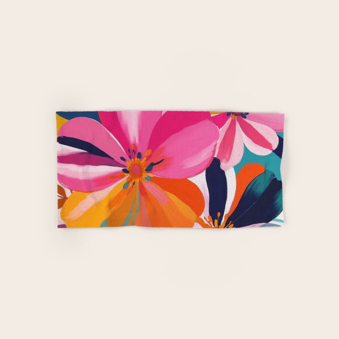 Colorful Flowers Multicolor Floral Bath Towel Gallery Image 1