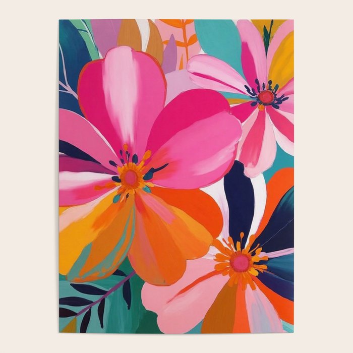 Colorful Flowers Multicolor Floral Poster Gallery Image 4
