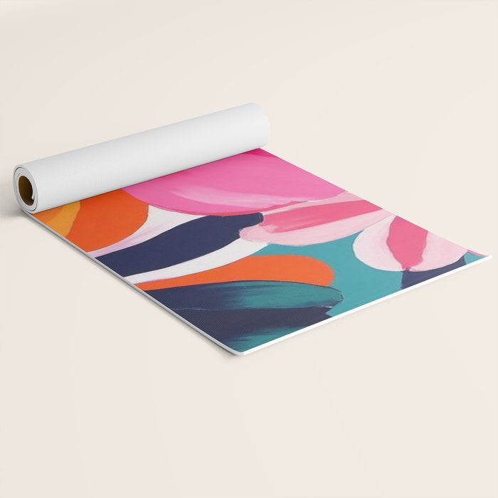Colorful Flowers Multicolor Floral Yoga Mat Gallery Image 2