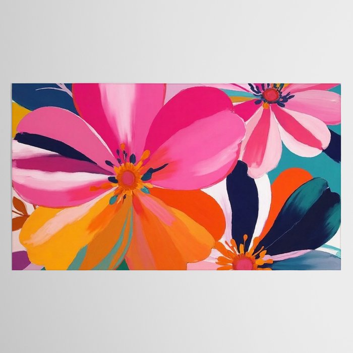 Colorful Flowers Multicolor Floral Tablecloth Gallery Image 2