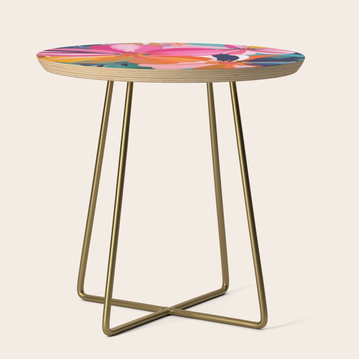 Colorful Flowers Multicolor Floral Side Table Gallery Image 1