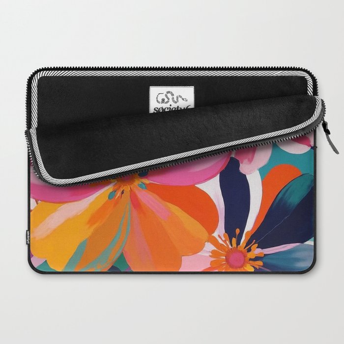 Colorful Flowers Multicolor Floral Laptop Sleeve Gallery Image 2