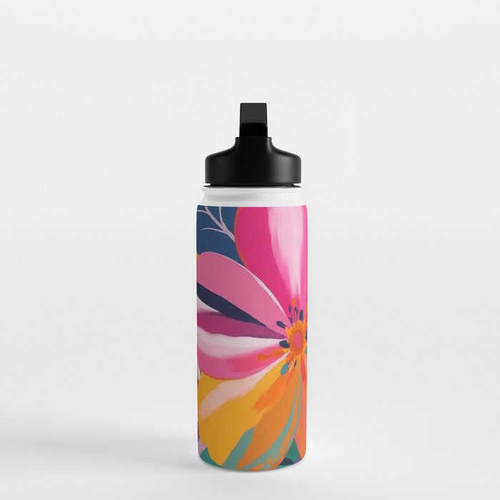Colorful Flowers Multicolor Floral Water Bottle Gallery Image 3