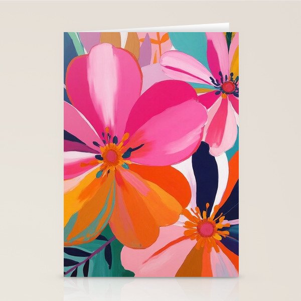 Colorful Flowers Multicolor Floral Stationery Card Gallery Image 2