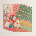 Dogs in cosy living room in bright colours Wrapping Paper Gallery Image 3