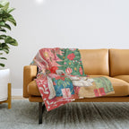 Dogs in cosy living room in bright colours Throw Blanket Gallery Image 1