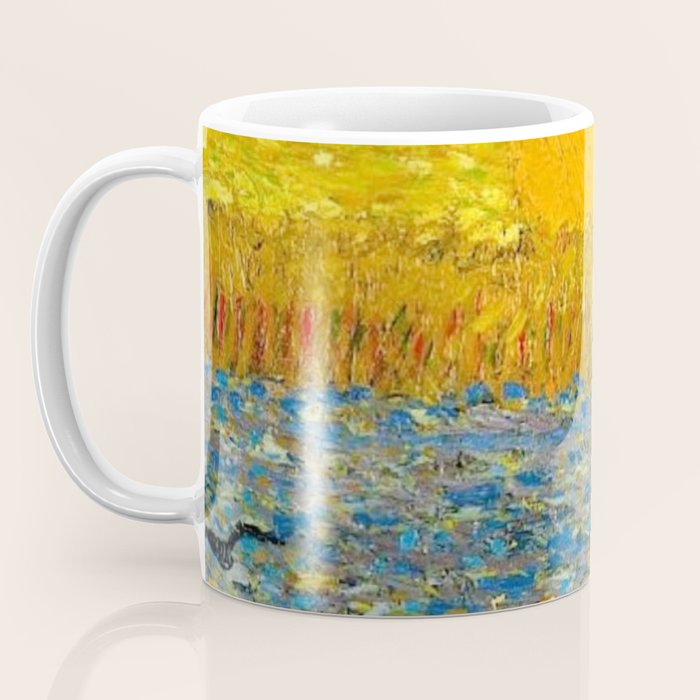 Van Gogh Sunrise over golden fields of wheat; Provence, France landscape painting Coffee Mug Gallery Image 3