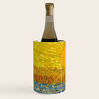 Van Gogh Sunrise over golden fields of wheat; Provence, France landscape painting Wine Chiller Gallery Image 2