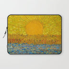 Van Gogh Sunrise over golden fields of wheat; Provence, France landscape painting Laptop Sleeve Gallery Image 1