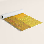Van Gogh Sunrise over golden fields of wheat; Provence, France landscape painting Yoga Mat Gallery Image 2