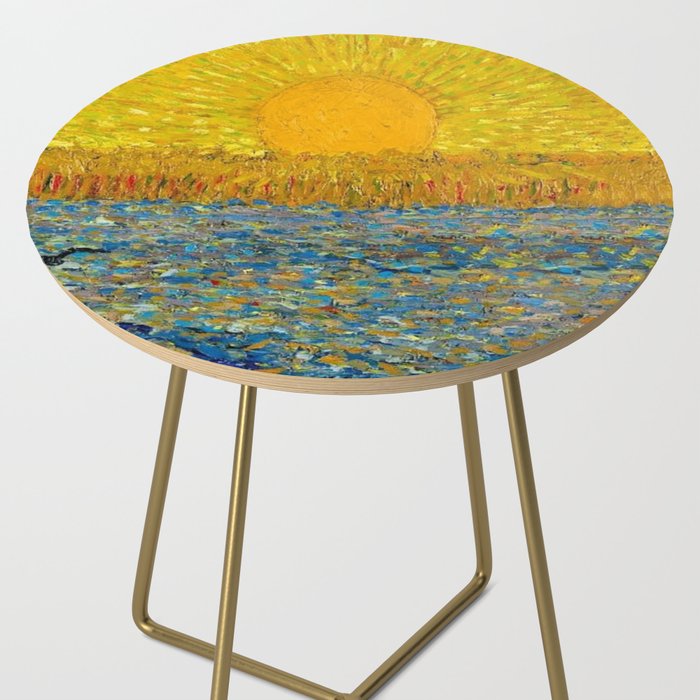 Van Gogh Sunrise over golden fields of wheat; Provence, France landscape painting Side Table Gallery Image 2