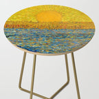 Van Gogh Sunrise over golden fields of wheat; Provence, France landscape painting Side Table Gallery Image 2