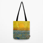 Van Gogh Sunrise over golden fields of wheat; Provence, France landscape painting Tote Bag Gallery Image 2