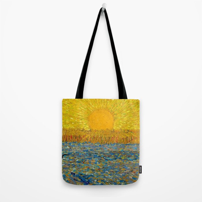 Van Gogh Sunrise over golden fields of wheat; Provence, France landscape painting Tote Bag Gallery Image 2