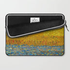 Van Gogh Sunrise over golden fields of wheat; Provence, France landscape painting Laptop Sleeve Gallery Image 2