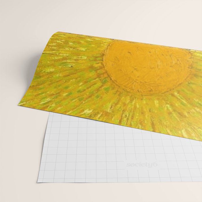 Van Gogh Sunrise over golden fields of wheat; Provence, France landscape painting Wrapping Paper Gallery Image 2
