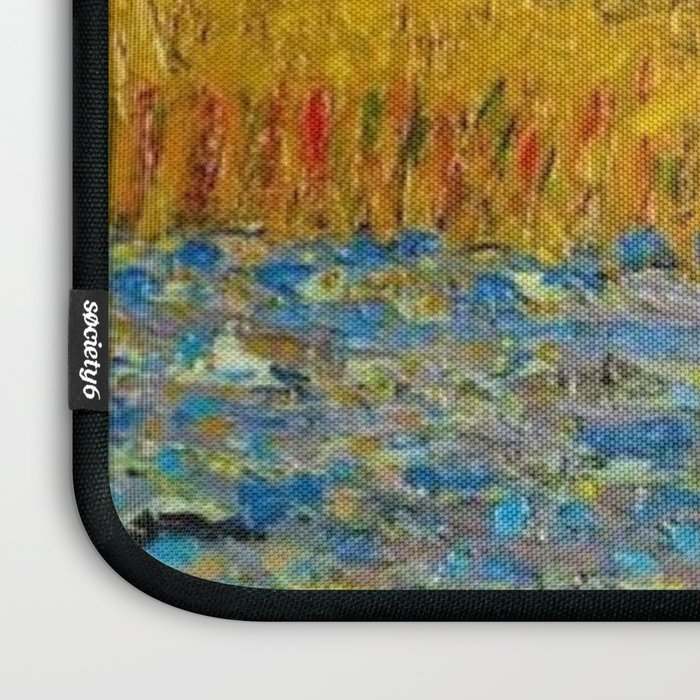 Van Gogh Sunrise over golden fields of wheat; Provence, France landscape painting Laptop Sleeve Gallery Image 3