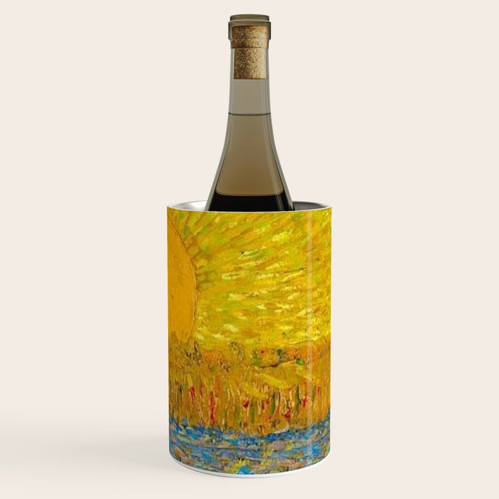 Van Gogh Sunrise over golden fields of wheat; Provence, France landscape painting Wine Chiller Gallery Image 3