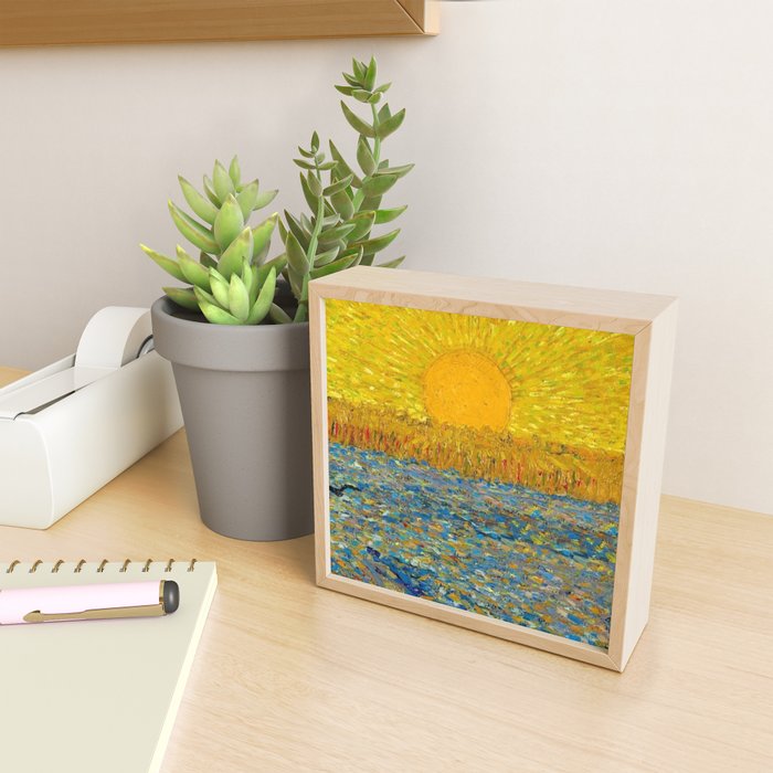 Van Gogh Sunrise over golden fields of wheat; Provence, France landscape painting Mini Art Print Gallery Image 2