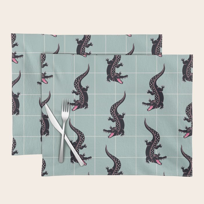 Crocodile - Mint Placemat Gallery Image 1