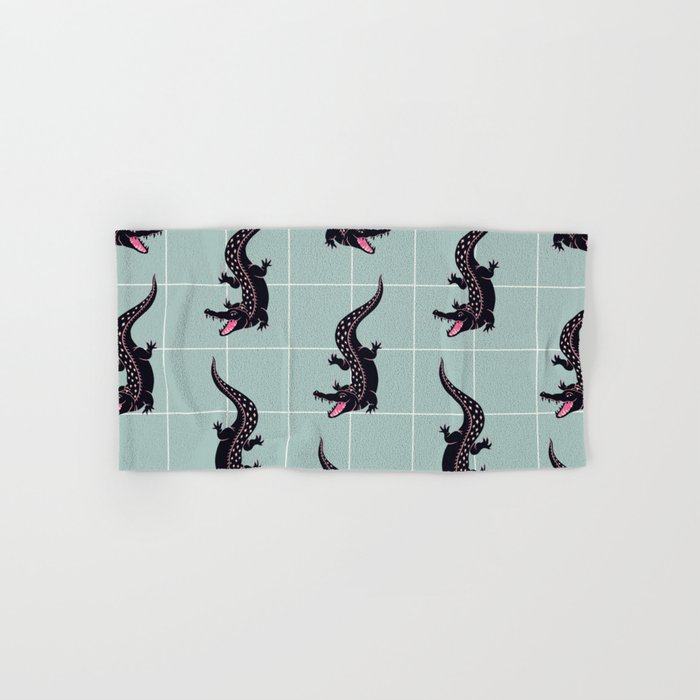 Crocodile - Mint Bath Towel Gallery Image 1