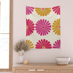 Retro Summer Daisies VII Wall Tapestry Gallery Image 2