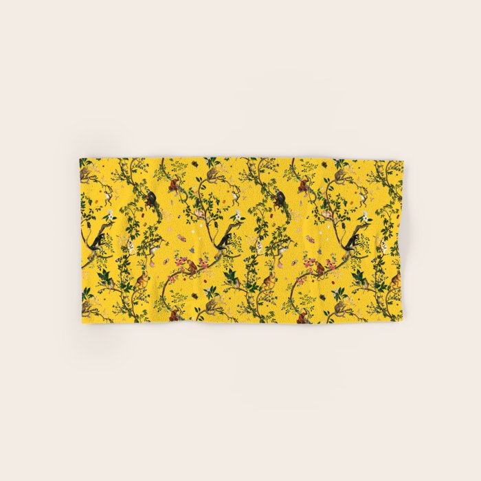 Monkey World Yellow Bath Towel Gallery Image 1