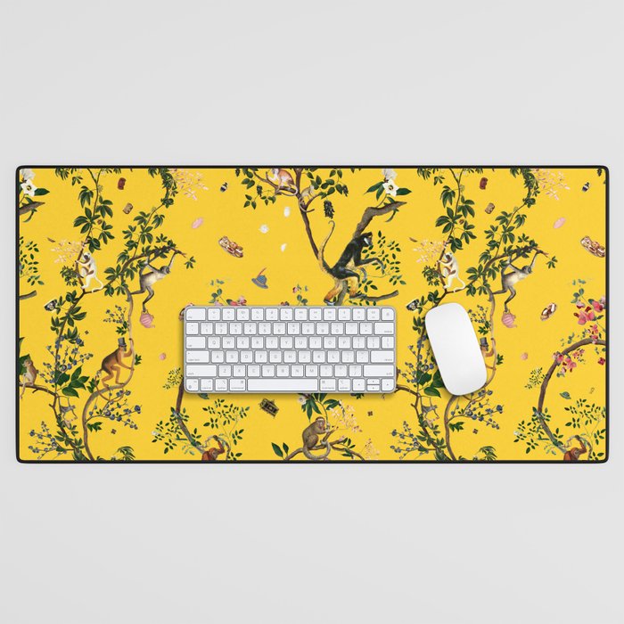 Monkey World Yellow Desk Mat Gallery Image 1