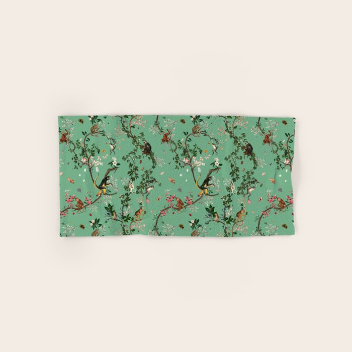 Monkey World Green Bath Towel Gallery Image 1