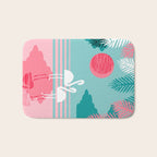 Chill Vibes - memphis retro throwback 1980s 80s neon pop art flamingo paradise socal vacation Bath Mat Gallery Image 1