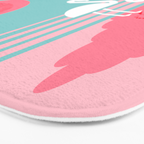Chill Vibes - memphis retro throwback 1980s 80s neon pop art flamingo paradise socal vacation Bath Mat Gallery Image 3