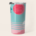Chill Vibes - memphis retro throwback 1980s 80s neon pop art flamingo paradise socal vacation Travel Mug Gallery Image 3