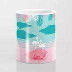 Chill Vibes - memphis retro throwback 1980s 80s neon pop art flamingo paradise socal vacation Coffee Mug Gallery Image 4