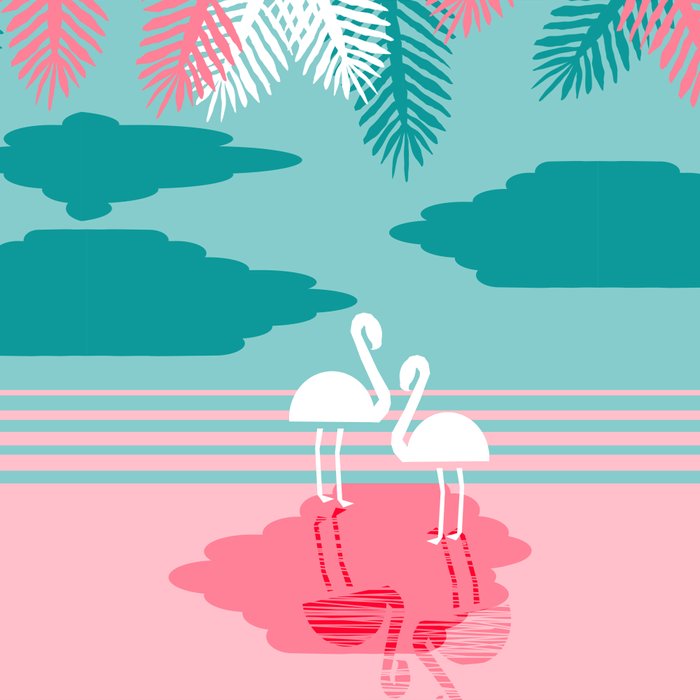 Chill Vibes - memphis retro throwback 1980s 80s neon pop art flamingo paradise socal vacation Coffee Mug Gallery Image 2