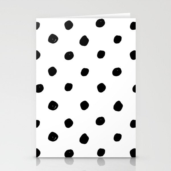 Hand Drawn Polka Dots â Black and White Ink Art Stationery Card Gallery Image 2