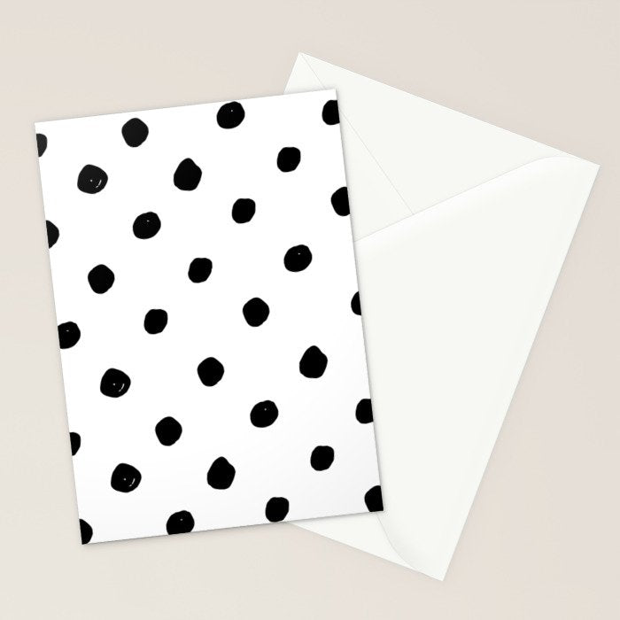Hand Drawn Polka Dots â Black and White Ink Art Stationery Card Gallery Image 2