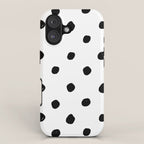 Hand Drawn Polka Dots â Black and White Ink Art iPhone Case Gallery Image 1