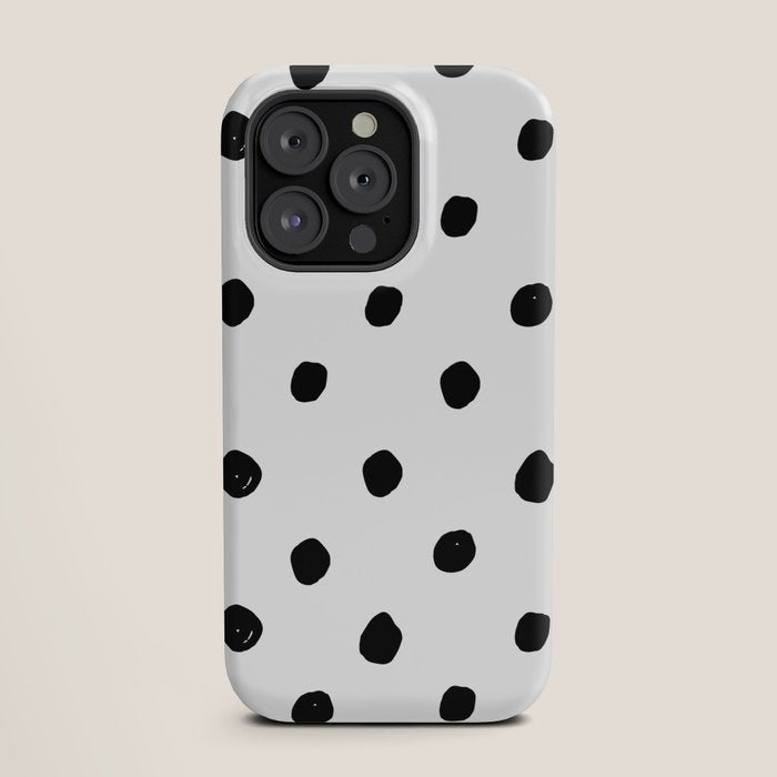 Hand Drawn Polka Dots â Black and White Ink Art iPhone Case Gallery Image 19