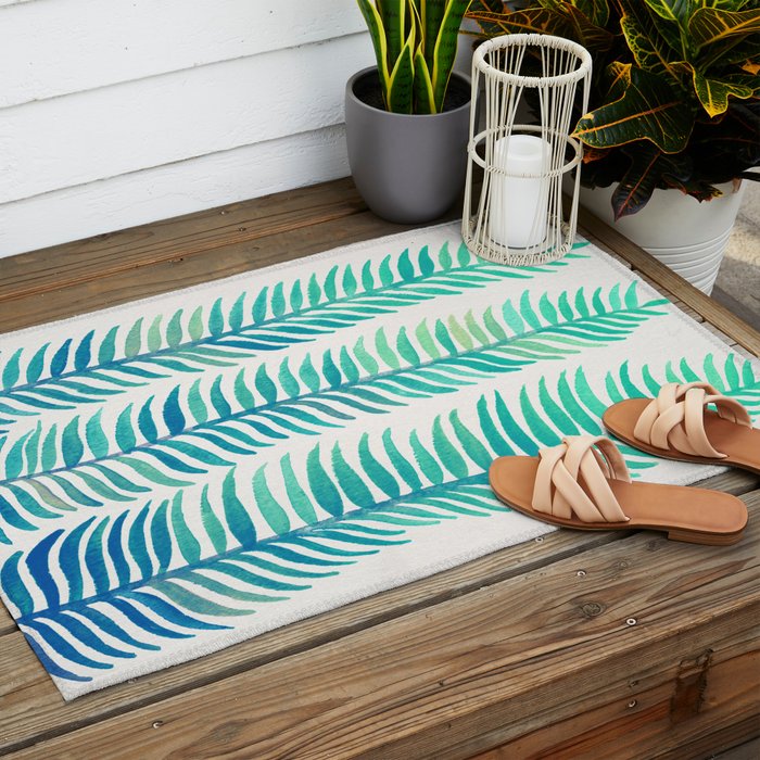 Seafoam Seaweed Outdoor Rug Gallery Image 2